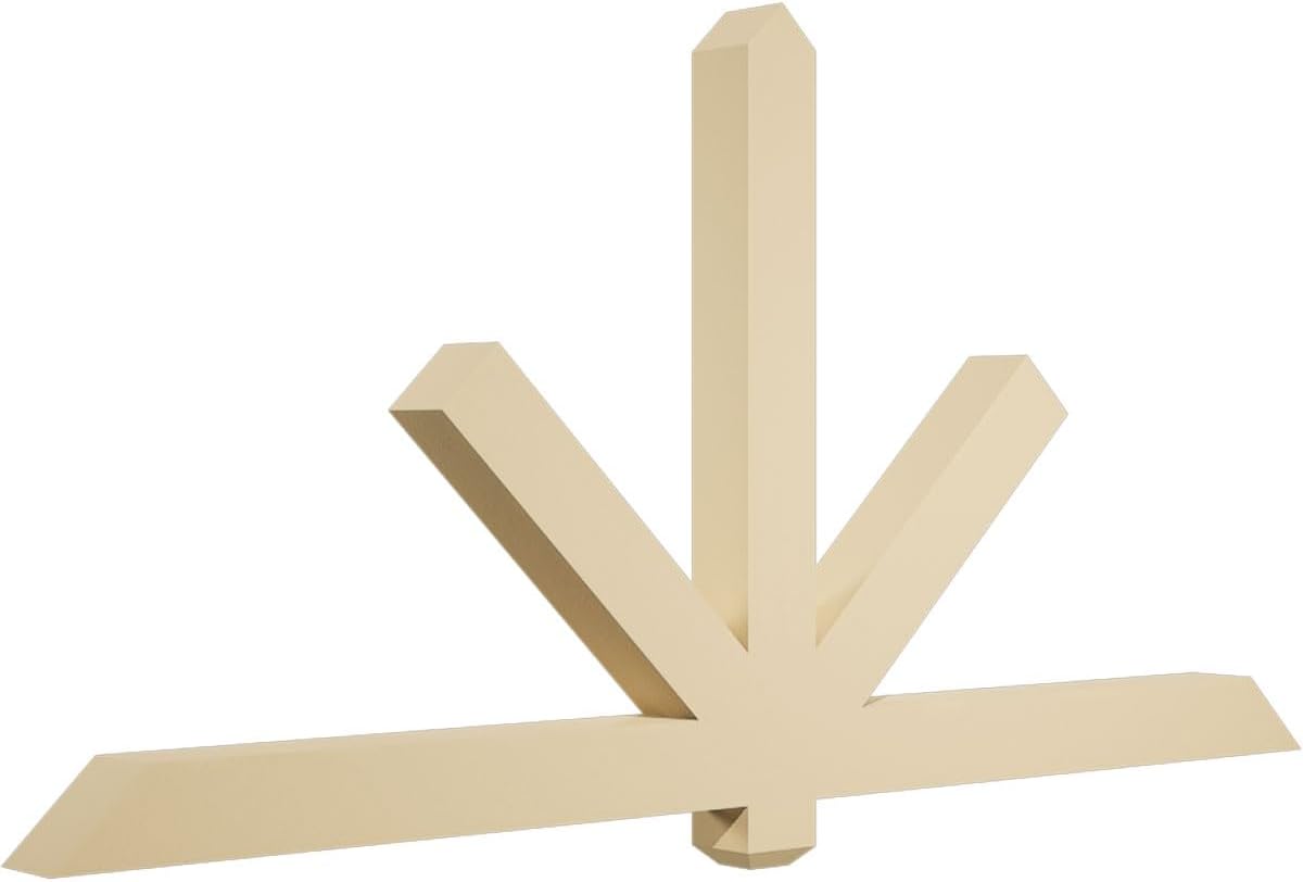 72"W x 36"H x 4"D x 4"F, 12/12 Pitch, Kennewick Signature Urethane Gable Bracket, Primed Tan