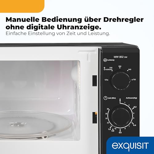 Foto von Exquisit Mikrowelle 20 L, 700 W - Mikrowellengerät Schwarz Klein