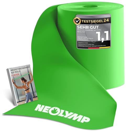 NEOLYMP Widerstandsbänder – Zuschneidbares Fitnessband auf Rolle (46 m) – 15 cm Breite – Elastische Resistance Band aus TPE für Physio, Reha, Pilates, Krafttraining & Home Workout