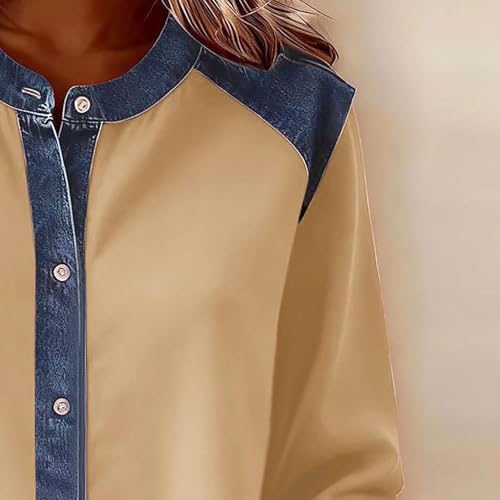 Sudadera vaquera premium con costuras patchwork y botones metálicos 5