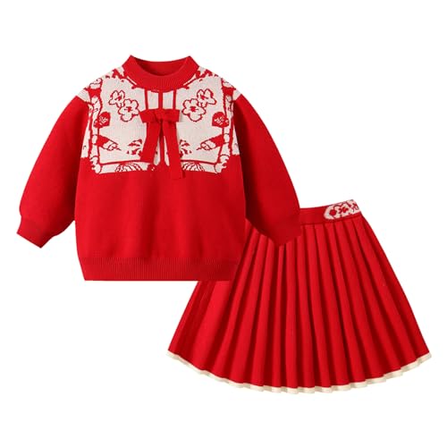 Image of Mud Kingdom Cute Little Girls Ribbed Knit Cardigan Skirt Set School Style