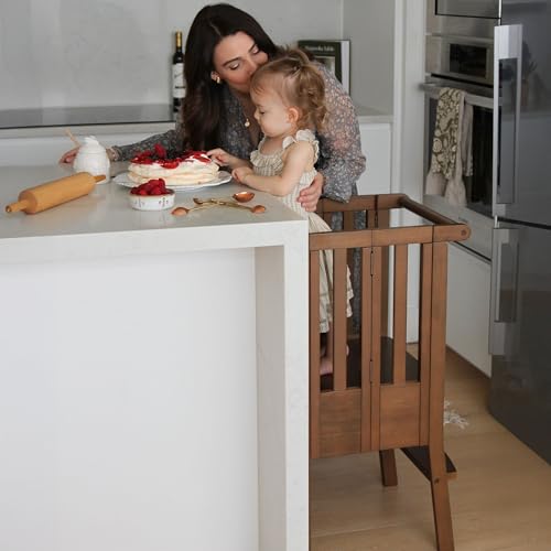 Image of Storkcraft Toddler Standing Tower Kitchen Step Stool, Hazelnut