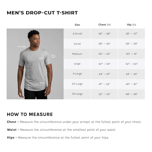 BYLT Mens Drop-Cut Men's T Shirt, Plain Tshirts for Men, Drop Cut Basic Crewneck Tee, Wrinkle Resistant, Stretch Fit3