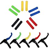 Angzhili 5 Pairs Bicycle Brake Lever Grip Protector Cover, 5 Colors Anti-Slip Brake Handle Silicone Sleeve for Mountain Road Bike Cycling