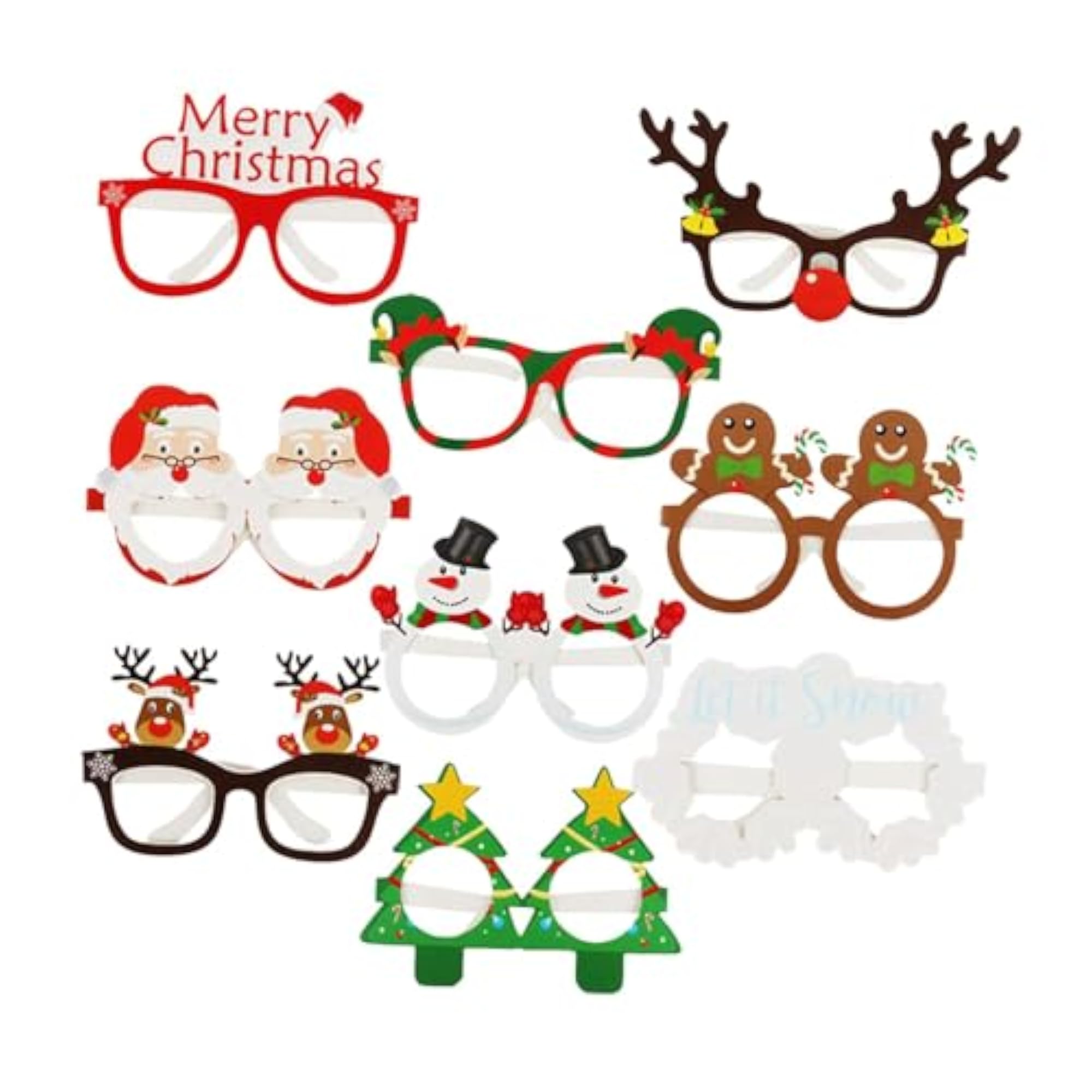 Creative Santa Snowman Glasses Ornaments for Xmas Fun
