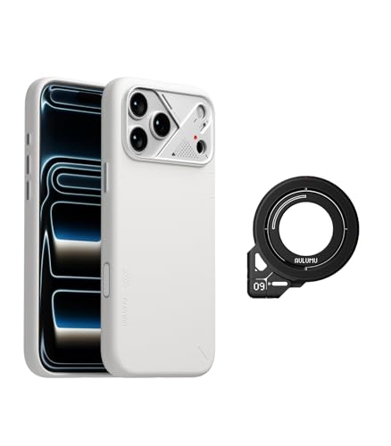 Aulumu A17 iPhone 17 Pro ���B�[�K�����U�[�P�[�X(�z���C�g) + G09 �X�}�z�����O Magsafe (�u���b�N) - MagSafe�Ή� �P�[�X�ƃ����O�֗̕��ȃo���h��