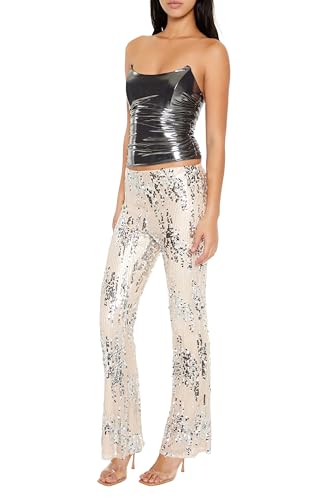 Forever 21 womens Abstract Sequin Flare Pants3
