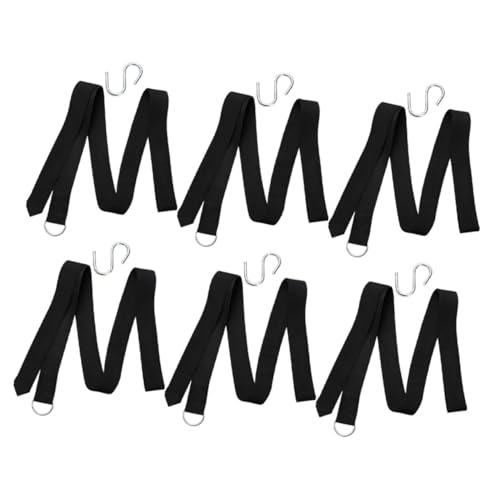 IWOWHERO 6-Pack S-Shaped Tree Hooks for Rope Hammocks Nylon Reinforcement Lashing Ropes Safe Swing Hanging Kit for Outdoor Enthusiasts