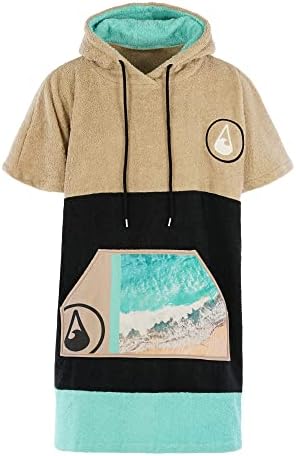 WAVE HAWAII Poncho Flyh Surf Poncho, 100% Cotton, Body Height 155-185 cm, Changing Aid for Swimming, Beach Surfing, Bath Towel with Bath Poncho, Shower Cab, for Women, Men and Adults
