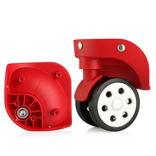 Luggage Wheel,Luggage Suitcase Wheels, 360 Degree Swivel Luggage Mute Wheel Suitcase Replacement Repair Wheels Parts Spinner (W132#)(Red)