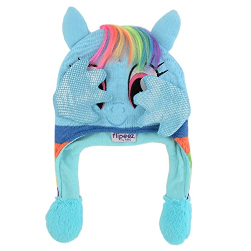 My Little Pony Winter Hat – Floppy Ear Hat with Moving Wings for Kids – Fun Jumping Wings with Ear Flaps That Move – Warm Fleece & Sherpa Lining for Kids 4-74