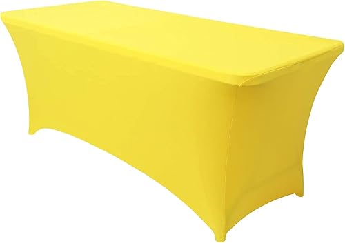 Miniatura 70 de Obstal Funda de mesa de elastano elástica de 4 pies para mesas plegables estándar, paquete de 2 manteles rectangulares universales ajustables