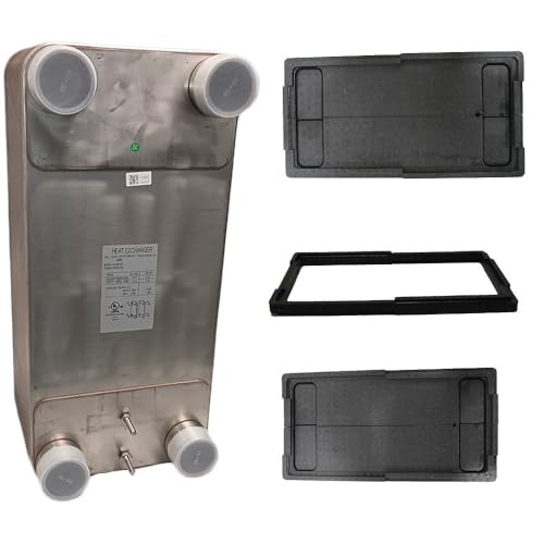 10"x20" Brazed 70 Plate Heat Exchanger [2" MPT] w/Insulation Kit