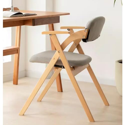Dinning Chairs Wooden Stackable Folding Armchair Farmhouse Kitchen Chairs with Padded Seat,Portable