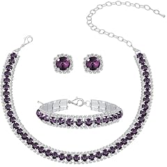 Silver Plated Purple Crystal