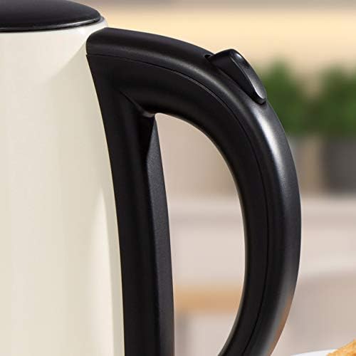 Daewoo Kensington 1.7L, 3000W Rapid Boil Jug Kettle, Stainless Steel Body with Cordless Rotational Base and Concealed Heating Element, Space Saving Cord Storage and LED Indicator- Cream
