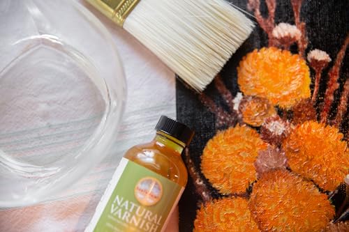 Natural Earth Paint Natural Varnish – 100% Eco-Friendly, Non-Toxic Protective Finish for Paintings, Wood & Crafts – Fast-Drying, Glossy & Durable – 4 oz. Made in USA