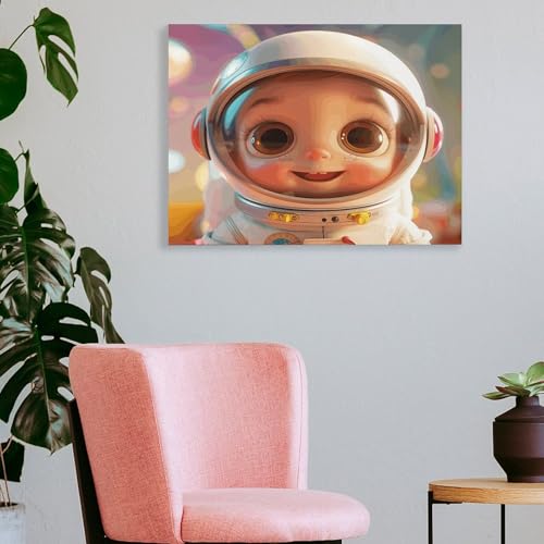 Impression sur toile Happy Expression 15,7x30cm - Tableau horizontal encadré