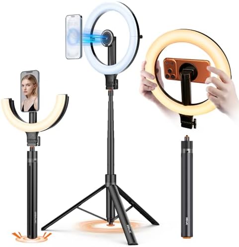 10.2" Magnetic Ring Light with 64" Tripod for iPhone Mag Safe, 50...