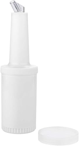 Miniatura 8 de Restaurantware Botella de plástico de 1 cuarto de galón de almacenamiento con boquilla verde y tapa, botella de almacenamiento de barra, 3 12