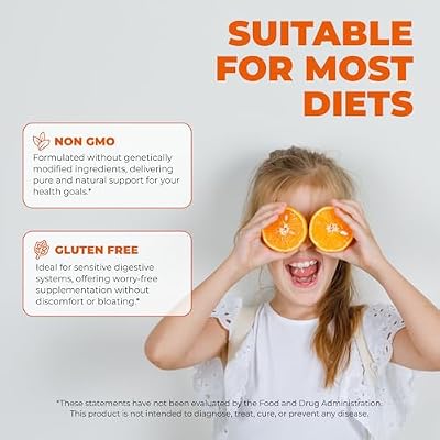 Premium Kids Omega 3 Gummies Orange Flavor Fish Oil for Kids Omega 3 Gummies for Children No Fish Burps Brain, Eye & Immune Support 2 Month Supply