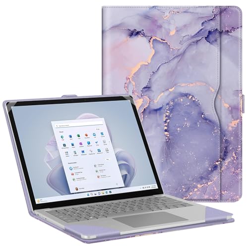 Étui Surface Laptop 7 13,8 et 6/5/4/3/2 Fintie - Housse marbré lilas