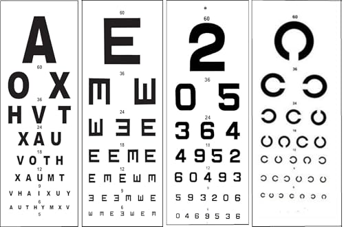 Image of HYZIK Snellen Eye Vision Chart (English,C,Numbers,E) Eye Testing Chart.
