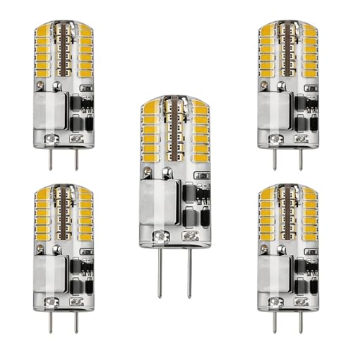5 �p�b�N 12V AC/DC 2W 3W G4 LED �g�E�����R�V�d�� 24D 48D �V���R�[�������v�J���[ �E�H�[���z���C�g(Warm White,AC/DC 48D 3W)
