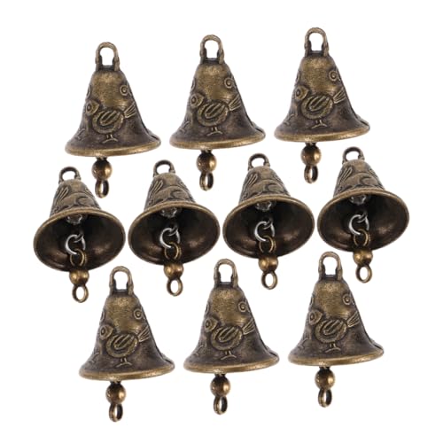 HAMPPLIES 10 Piezas Campanas Rústicas Vintage para Manualidades Accesorios Colgantes para Decoración de Árboles Campanillas de Viento DIY para Hogar y Fiestas