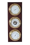Kapitänswetterstation vertikal mit Barometer, Thermometer und Hygrometer