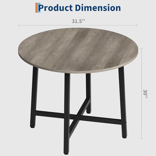 Image of IDEALHOUSE 31.5 Inch Round Dining Table for 2-4, Small Kitchen Dining Room Table for Space Saving, Wood Circle Kitchen Table with Sturdy Metal Frame (No Chairs)