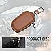 Yourkar Car Key Case, Genuine Leather Auto Key Fob Storage Bag, Key Chain Holder Key Ring Zipper Bag, Car Accessories (Brown)