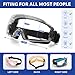 4-FQ 2 Pack Safety Goggles Over Glasses - ANSI Z87.1 Certified Eye Protection for Chemistry Lab Work & Industrial Use - Anti Fog Clear Lens, Impact Resistance - Adjustable Strap - Youth, Men & Women