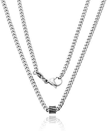 Handmade Silver plated Necklace For Men Set With Silver Plated Bead By Galis Jewelry - Chain Necklace For Men - Vegan Necklace For Men - Jewelry For Men