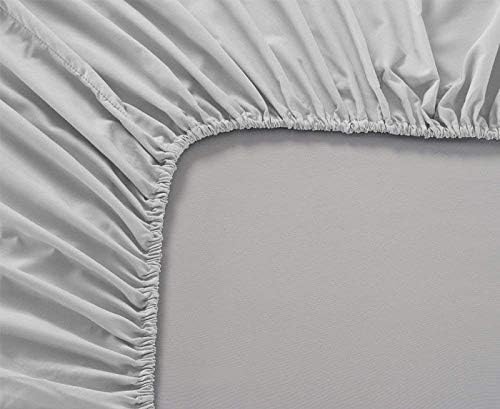 Light Grey, Queen Size 15 Inch Deep Pocket 1PC Fitted Sheet Only, Egyptian Quality 100% Cotton 800 Thread Count