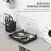 Belt Drive Turntable for Vinyl Record Player,Work with Bluetooth Speakers or Active Speaker,Built-in Phono Pre-amp,USB Digital Output,Magnetic Cartridge, 33/45 RPM,High-Gloss Wood Design