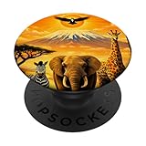 Techo de África Kilimanjaro Tanzania Naturaleza y Vida Silvestre PopSockets PopGrip Adhesivo
