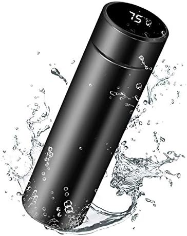 AGWorld Stainless Steel Insulated Hot & Cold Smart Thermos Flask with Led Temperature Display | Drinking Water Experience with New Technology | Smart Sensor | Black | 500 ml