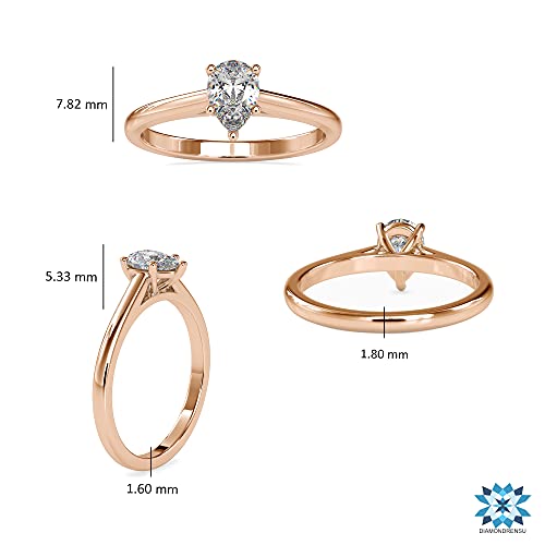 Diamondrensu 925 sterling zilveren peer moissanite solitaire verlovingsring 0,53 CT peer geslepen trouwring voor vrouwen… - Image 6
