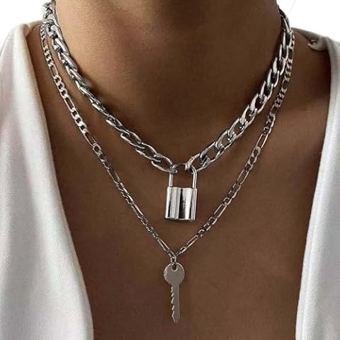 Atentuyi Punk Layered Silver Choker Necklace Cover