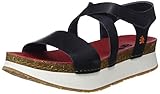 Verschluss: Klettverschluss. art Damen Mykonos Peeptoe Sandalen, Schwarz (Black/Red Black/Red), 38 EU