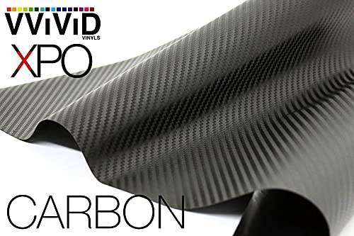 Image of VViViD XPO Dry Deep Black 3D Carbon Fiber Vinyl Wrap Roll with Air Release Technology (2.5ft x 5ft)