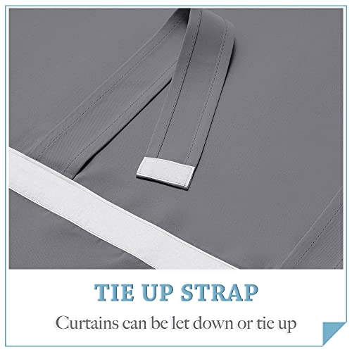 Blackout Door Curtain for Patio French Door - Privacy Thermal Insulated, Gray
