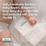 Couches pour bébés en bambou hypoallergéniques Aleva Naturals, ultra douces, amies des peaux sensibles, biodégradables, jetables - Taille 4 (20-30 lb / 9-13 kg), 26 unités, non blanchies