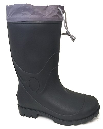 G4U-C9A9 Men's Rain Boots Black Waterproof Drawstring Slip-Resistant Snow Mud Work Shoes2