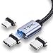 Produktbild Magnetisches Ladekabel 2M, TOPK 3A Schnellladekabel mit LED Light 3 in 1 Universal Magnet USB-A zu Micro USB USB-C kabel Kompatibel mit Android-Gerät AM45