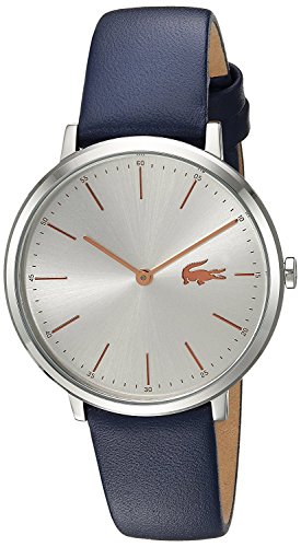 [���R�X�e]Lacoste �r���v 'MOON' Quartz Stainless Steel and Leather Casual Watch, Color:Blue 2000986 ���f�B�[�X [���s�A���i]