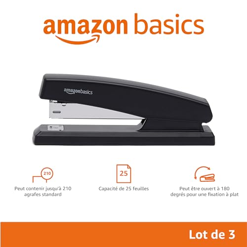 Agrafeuses sans blocage avec 1000 agrafes lot de 3 Amazon Basics
