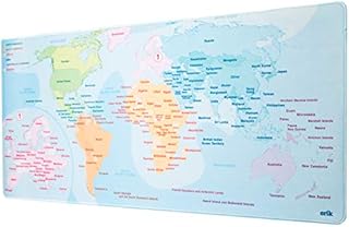 Erik Official World Map XXL Mouse Mat - Desk Pad - 31.5" x 13.78" Non-Slip Rubber Base Mouse Pad, Gaming Mouse Pad, Keyboard Mouse Mat - World Map Desk Mat