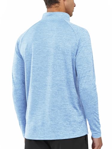 Image of NORTHYARD Men's Quarter Zip Pullover Athletic Running Shirt Long Sleeve | 1 /4 Zip Top, Quick Dry Lightweight, Moisture Wicking Breathable, Reflective Strips, Performance Workout Gym, Hiking Sports